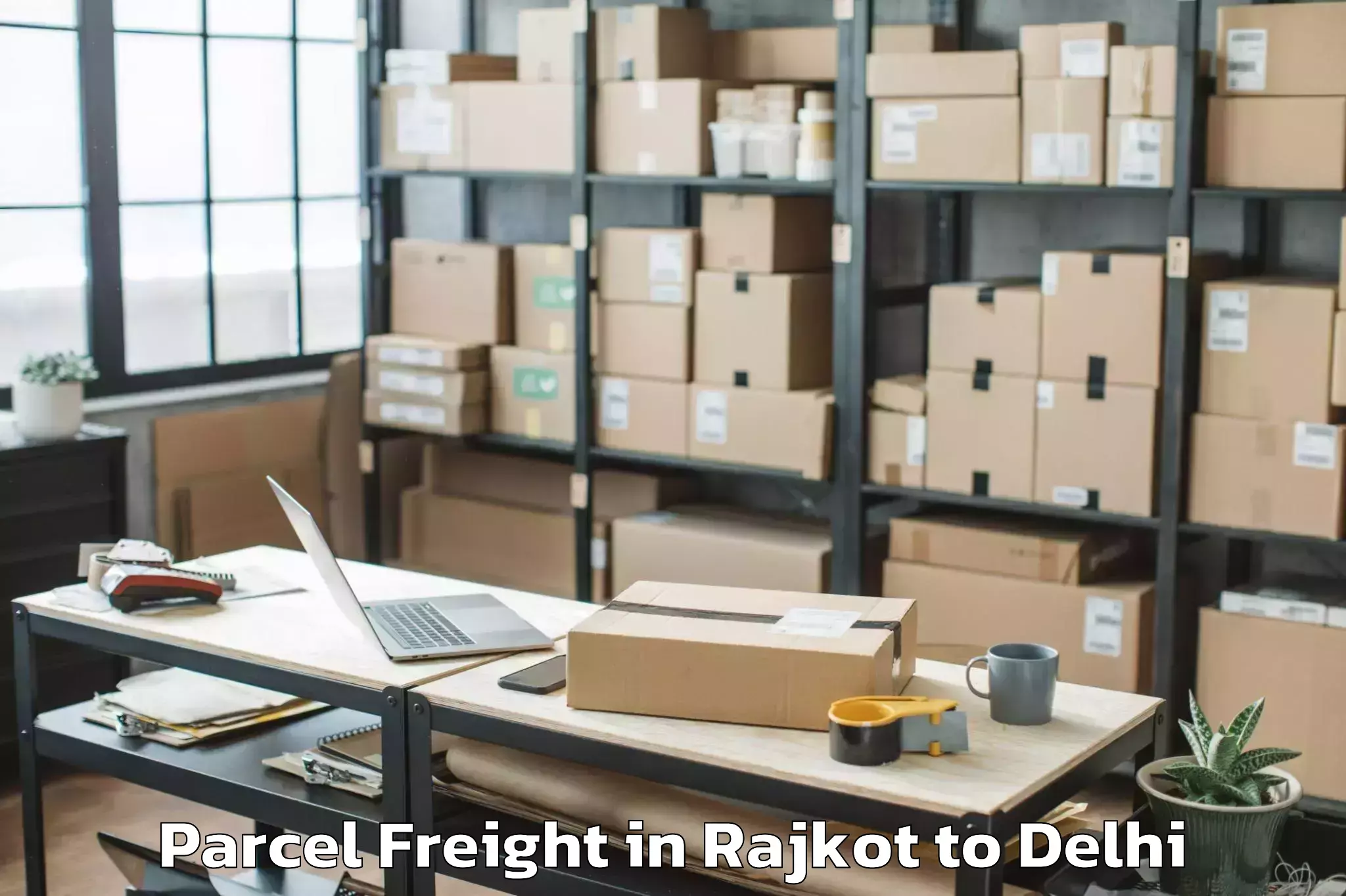 Trusted Rajkot to Chanakya Puri Parcel Freight